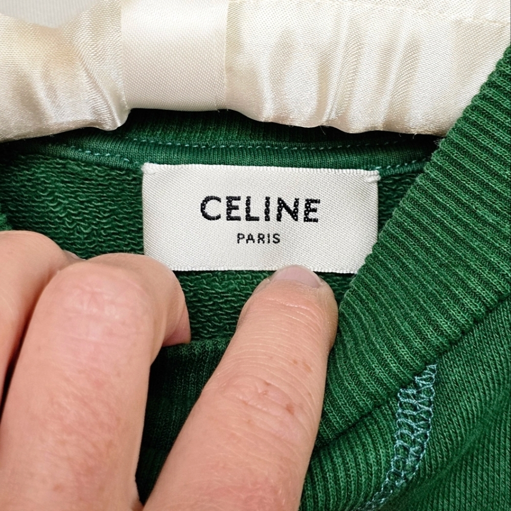 Celine Logo Cropped Crewneck Sweatshirt - Picture 6 of 8